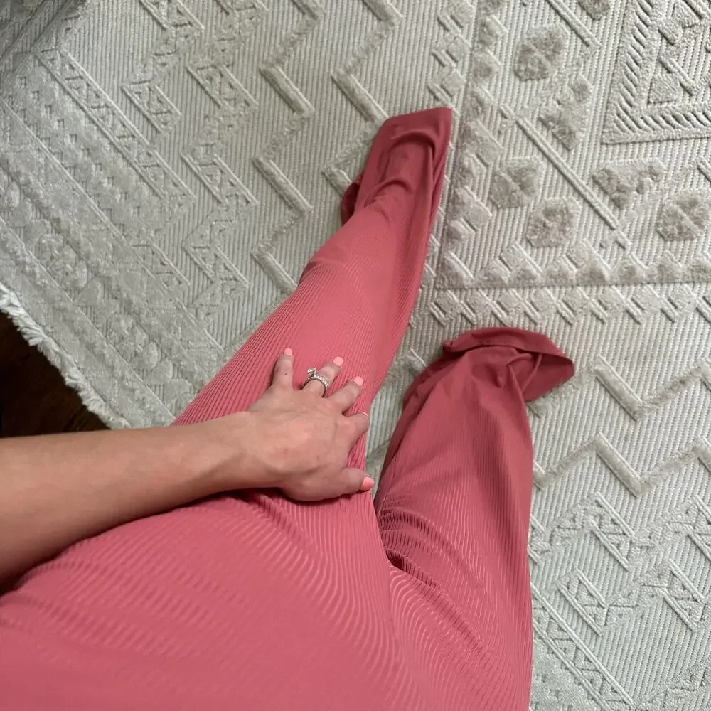 Lovers And Friends Charlie Ribbed Knit One Shoulder Jumpsuit Mauve Pink M - Picture 9 of 12
